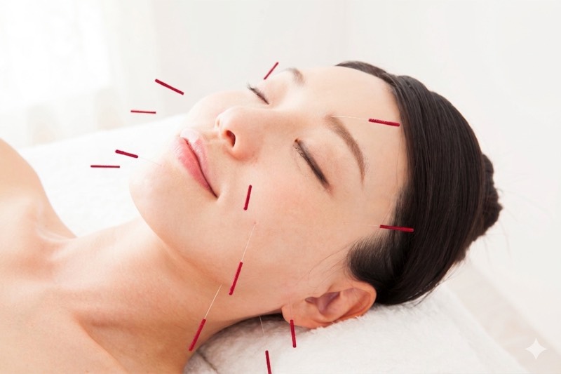 美容鍼施術イメージ